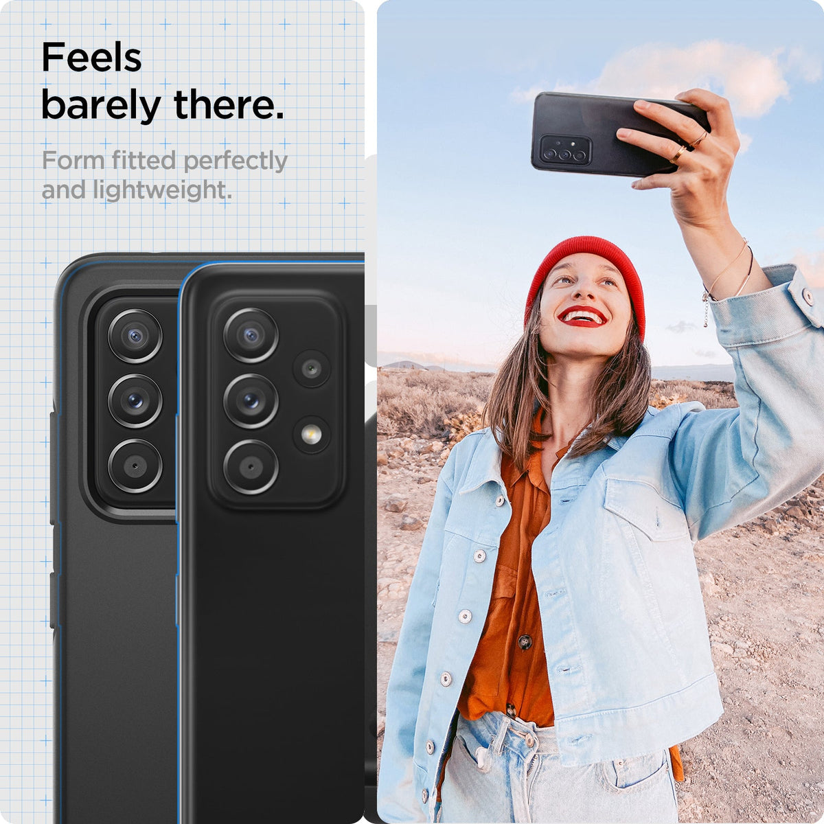 ACS02314 - Galaxy A52 Case Thin Fit in Black feels barely there. Form fitted perfectly and lightweight.
