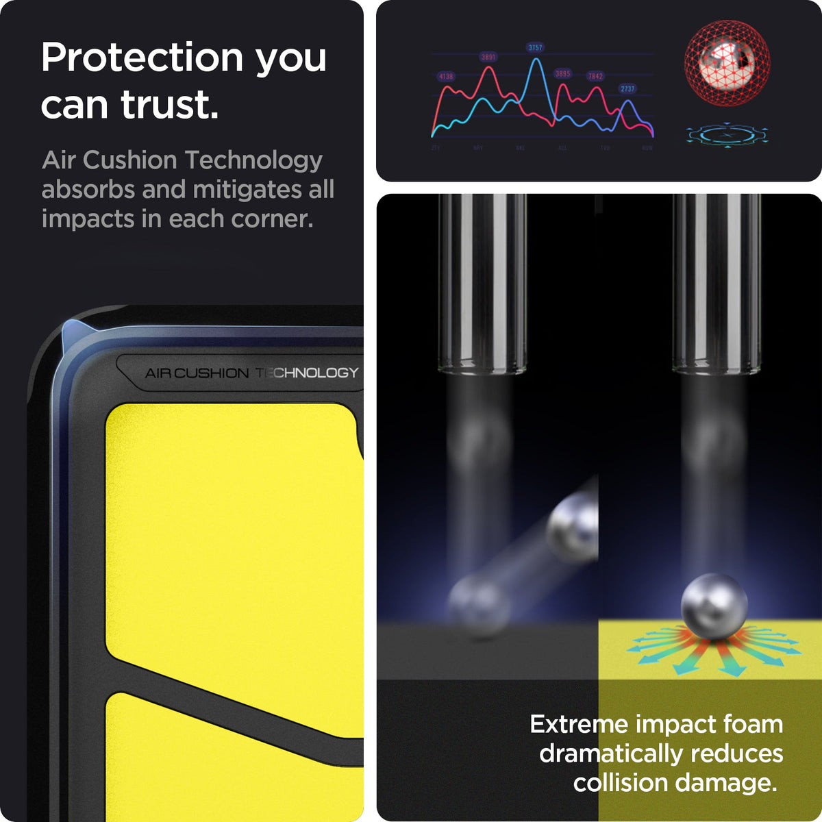 ACS03059 - Galaxy S21 FE Tough Armor Case in black protection you can trust. air cushion technology absorbs and mitigates all impacts in each corner.