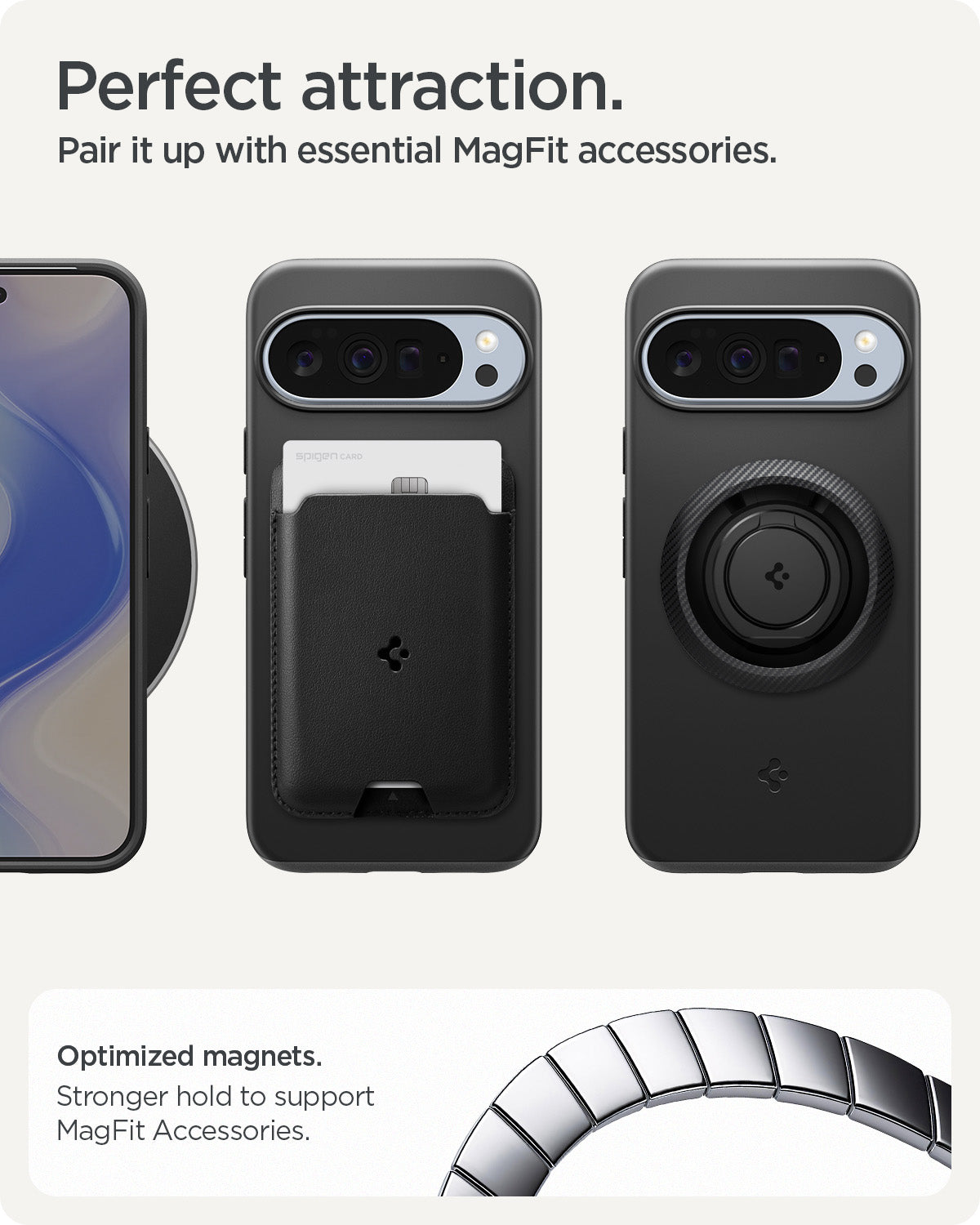 ACS09722 - Pixel 10 Pro XL Thin Fit (MagFit) in black showing perfect attaction. pair it up with essential magfit accessories.