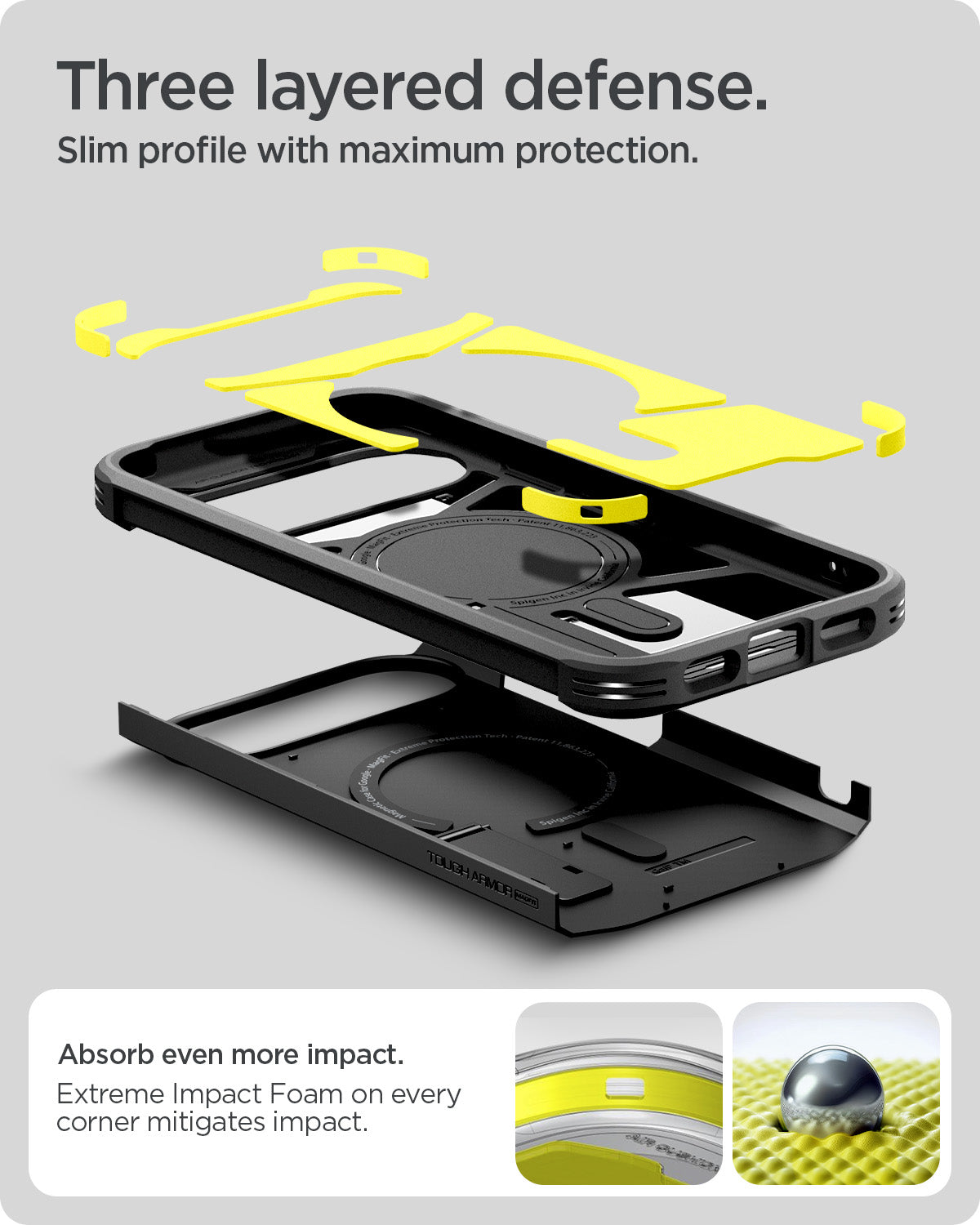 ACS09705 - Pixel 10 Pixel 10 Pro Tough Armor AI (MagFit) in black showing three layered defense. slim profile with maximum protection