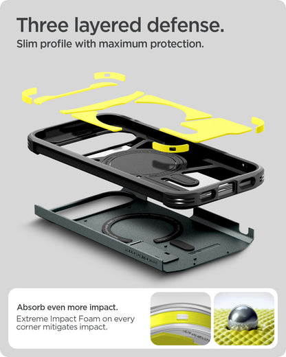 ACS09707 - Pixel 10 Pixel 10 Pro Tough Armor AI (MagFit) in Abyss Green showing three layered defense. slim profile with maximum protection