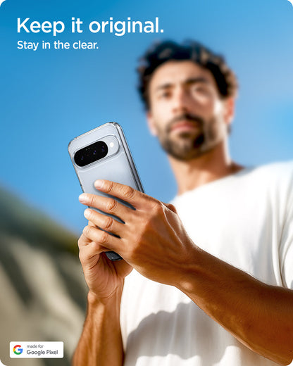 ACS09715 - Pixel 10 / Pixel 10 Pro Case Ultra Hybrid in crystal clear showing the design. keep it original and stay in the clear.