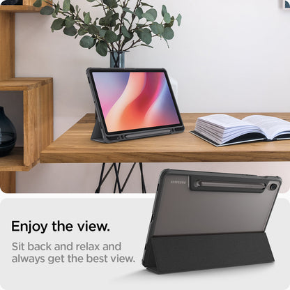 ACS09498 - Galaxy Tab S10 FE Case Ultra Hybrid Pro in Black showing always getting the best view just sit back and relax