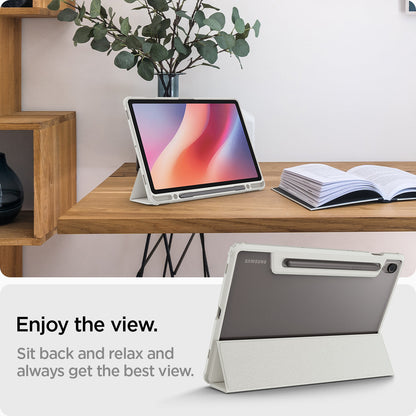 ACS09533 - Galaxy Tab S10 FE Case Ultra Hybrid Pro in Gray showing always getting the best view just sit back and relax
