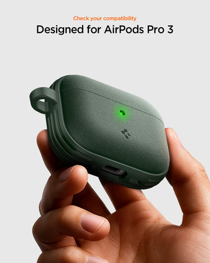 ACS09827 - AirPods Pro 3 Spigen Vault in Midnight Green showing check your compatibility