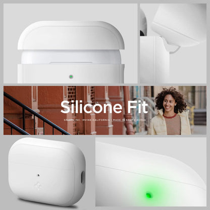ACS05811 - Apple AirPods Pro 2 Case Silicone Fit + strap in white showing the different angles