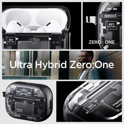 ACS05593 - AirPods Series Ultra Hybrid Zero One (MagFit) Case in zero one showing the different angles