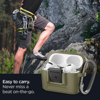 ACS05910 - Apple AirPods Pro Case Lock Fit in vintage khaki showing easy to carry. Never miss a beat on-the-go