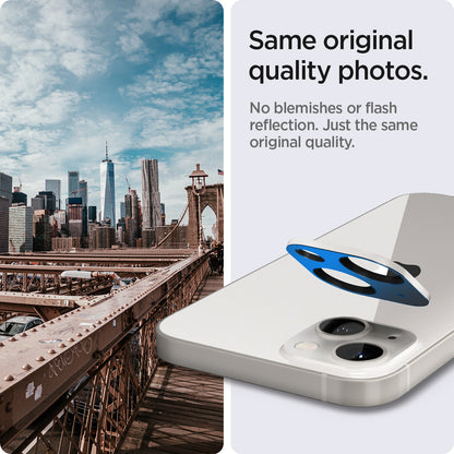 AGL04038 - iPhone 13 Mini / iPhone 13 Optik Lens Protector in starlight showing same original quality photos. No blemishes or flash reflection. Just the same original quality.