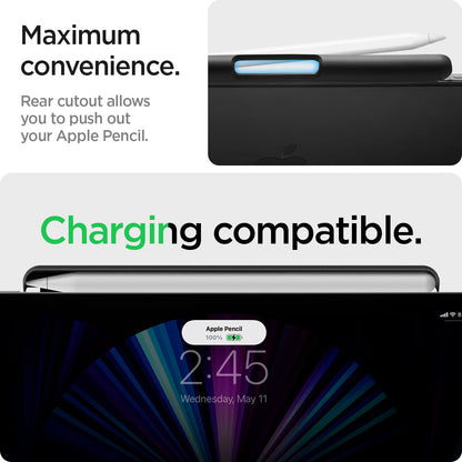 APP04545 - Apple Pencil Holder DA20 in Black showing the maximum convenience. Rear cutout allows you to you to push out your Apple Pencil. Charging compatible