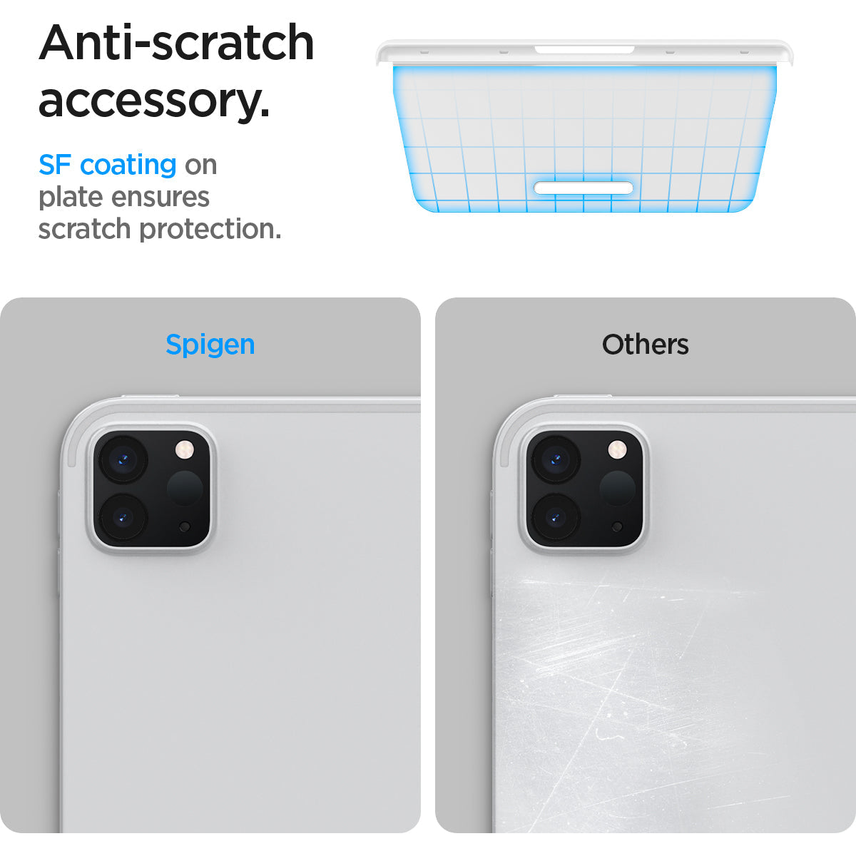 APP06266 - Apple Pencil Holder DA20 in White showing the Anti-scratch accessory. SF coating on plate ensures scratch protection