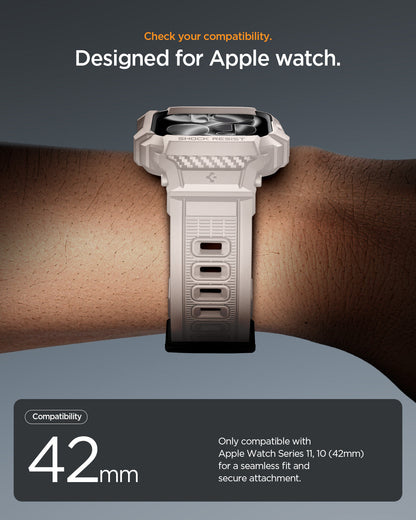 ACS10496 - Apple Watch 10/11 (42mm) Rugged Armor Pro 2 in Dune Beige check your compatibility. designed for apple watch