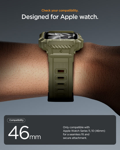 ACS10507 - Apple Watch 10/11 (46mm) Rugged Armor Pro 2 in Vintage Khaki check your compatibility. designed for apple watch