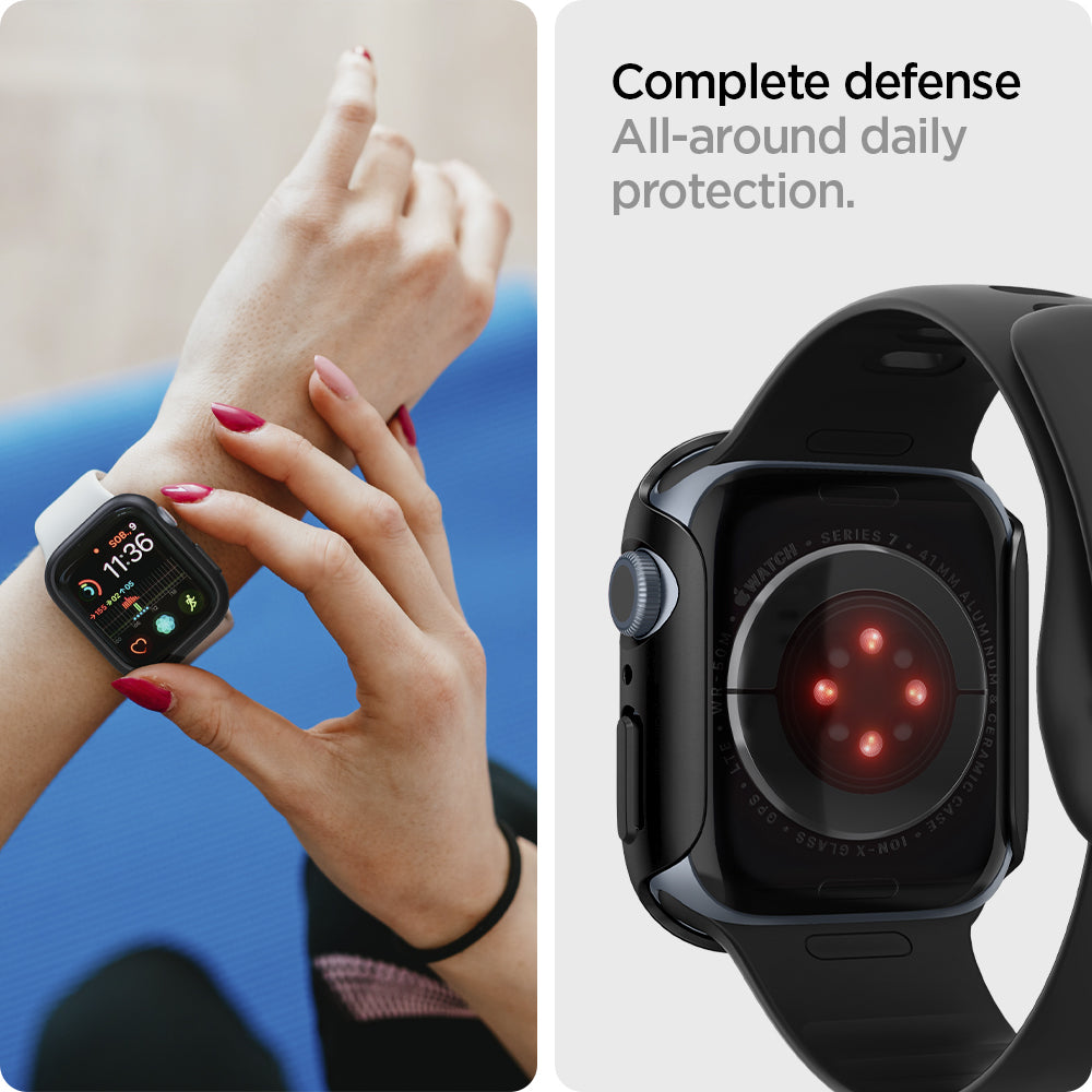 ACS04184 - Apple Watch Series (41mm) Case Thin Fit in black all around daily protection. complete defense.