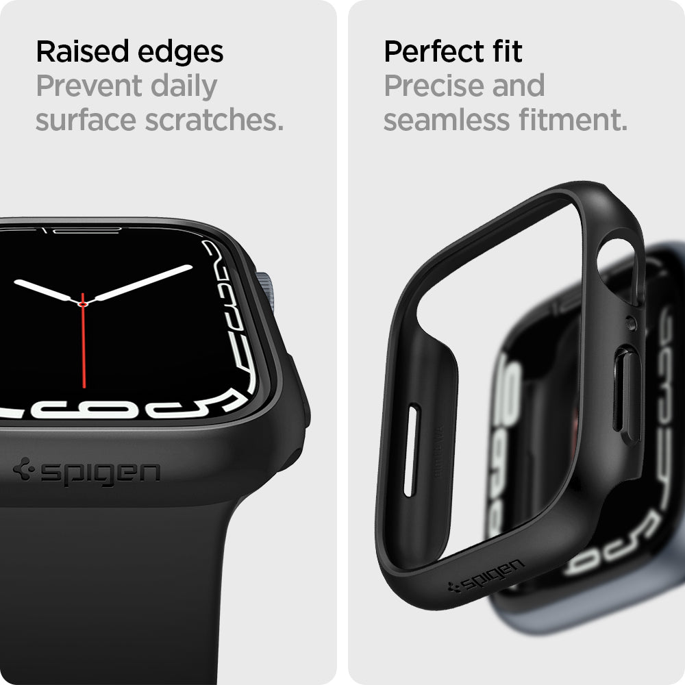 ACS04184 - Apple Watch Series (41mm) Case Thin Fit in black raised edges prevent daily surface scratches. Perfect fit precise and seamless fitment.