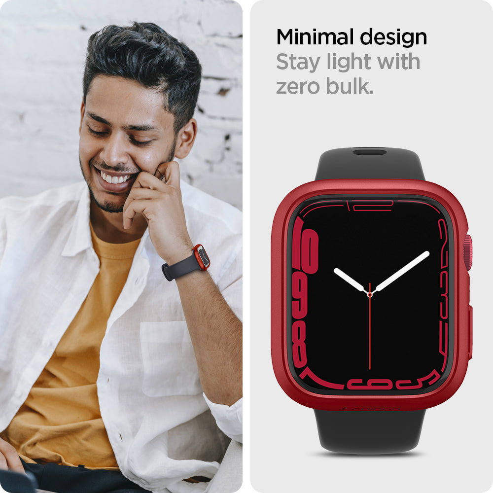 ACS04177 - Apple Watch Series (45mm) Case Thin Fit in metallic red stay light with zero bulk. Minimal design.