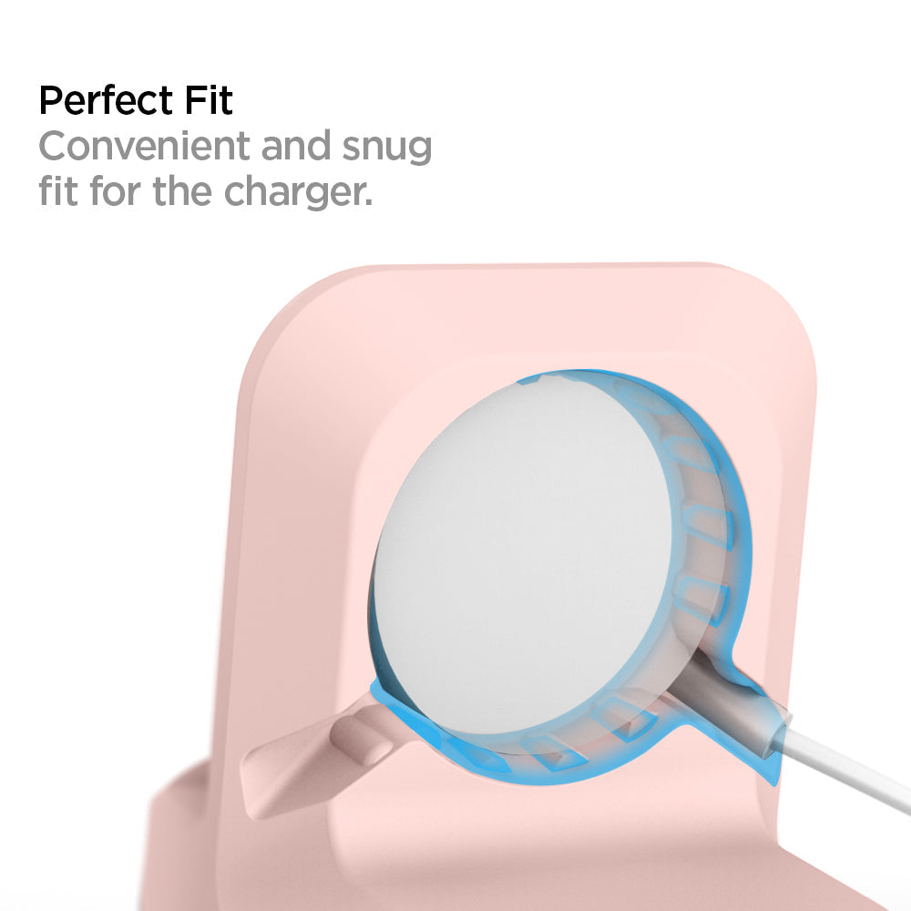 000CD21183 - Apple Watch Night Stand S350 in pink showing the Perfect Fit. Convenient and snug fit for the charger