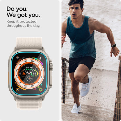 AGL05556 - Apple Watch Ultra Screen Protector EZ FIT Glas.tR showing keeping your device protected