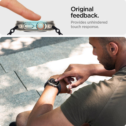 AGL05556 - Apple Watch Ultra Screen Protector EZ FIT Glas.tR showing the provided unhindered touch response