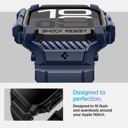 ACS08606 - Apple Watch 10 (46mm) Case Rugged Armor Pro in Navy Blue designed to fit flush and seamlessly around your apple watch.