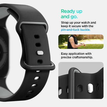 AMP09321 - Apple Watch Series - Nano Pop 46mm in Black Sesame ready up and go. Strap up your watch and keep it secure with the pin and tuck buckle. Easy application with precise craftsmanship.