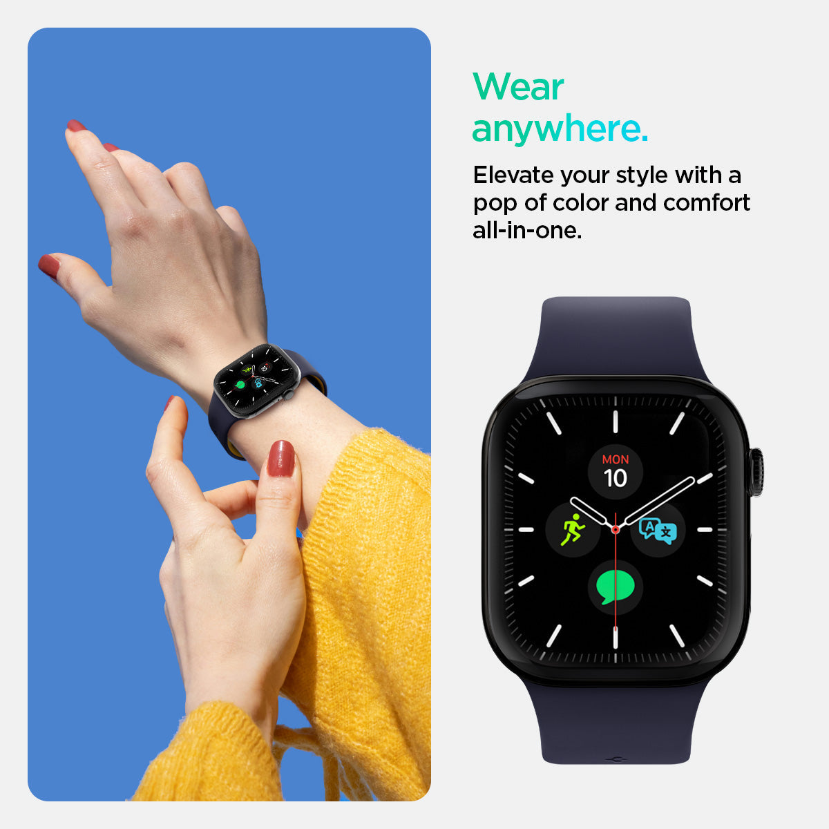 AMP09325 - Apple Watch Series - Nano Pop 42mm in Blueberry Navy wear anywhere. Elevate your style with a pop of color and comfort all in one.