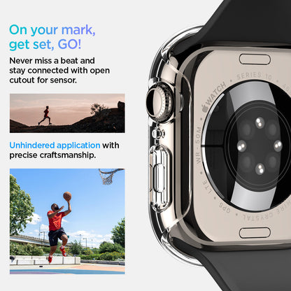 ACS08602 - Apple Watch 10 (46mm) Case Thin Fit in Crystal Clear never miss a beat and stay connected with open cutout for the sensor. Write down On your mark, get set GO! Unhindered application with precise craftsmanship.