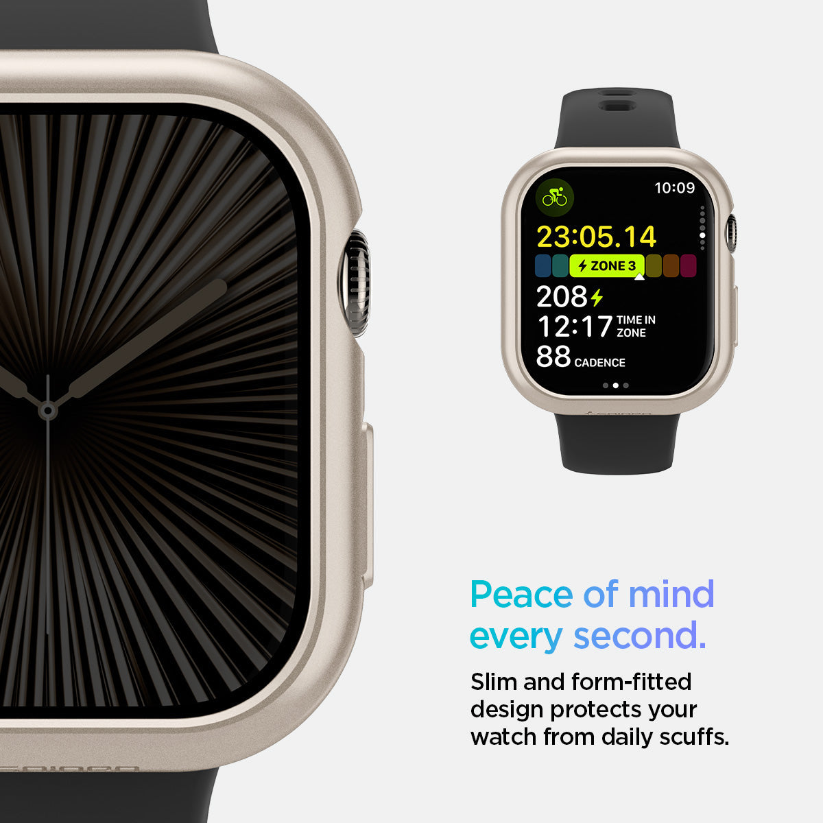 ACS08590 - Apple Watch 10 (42mm) Case Thin Fit in Starlight slim and form fitted design protects your watch from daily scuffs. Peace of mind every second.