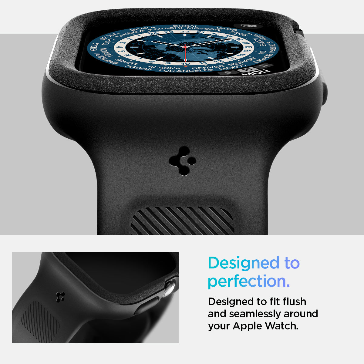 ACS09390 - Apple Watch 10 (42mm) Case Vault Pro in Matte Black designed to fit flush and seamlessly around your apple watch.