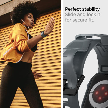 ACS07387 - Apple Watch (45mm) Rugged Armor Pro in Dark Gray perfect stability slide and lock it for secure fit.