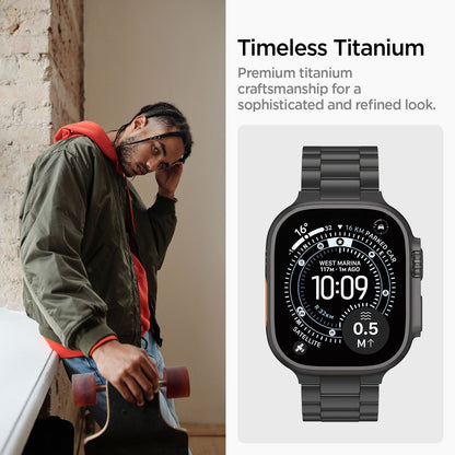 AMP11577 - Apple Watch Series - Modern Fit Titanium Black titanium construction provides a refined metal finish for everyday wear.