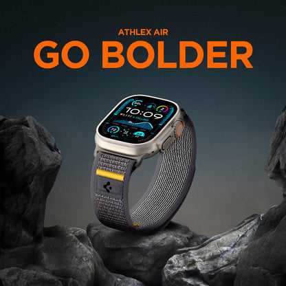 AMP09034 - Apple Watch 10 (46mm) Athlex Air in Active Gray showing the athlex air go bolder