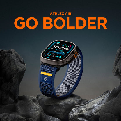 AMP09036 - Apple Watch 10 (46mm) Athlex Air in Active Navy showing the athlex air go bolder