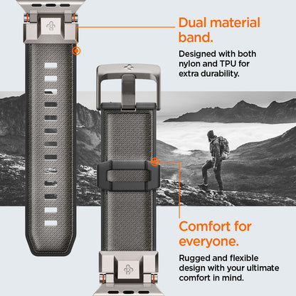 AMP09104 - Apple Watch Ultra (49mm) DuraPro Armor in Gray designed with both PU and TPU for extra durability. Rugged and flexible design with your ultimate comfort in mind.