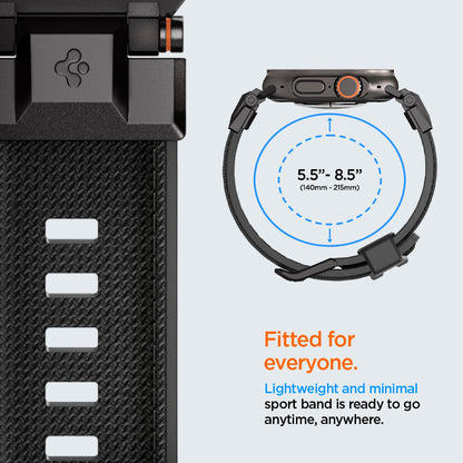 AMP09229 - Apple Watch Ultra (49mm) DuraPro Armor in Black Edition lightweight and minimal sport band is ready to go anytime, anywhere.