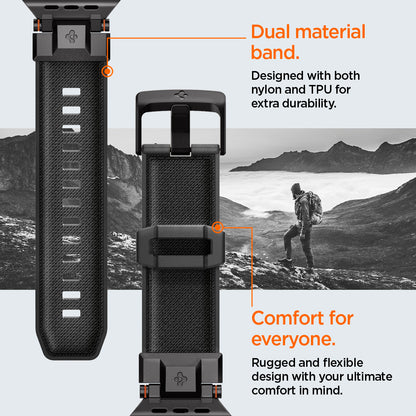 AMP09229 - Apple Watch Ultra (49mm) DuraPro Armor in Black Edition designed with both PU and TPU for extra durability. Rugged and flexible design with your ultimate comfort in mind.