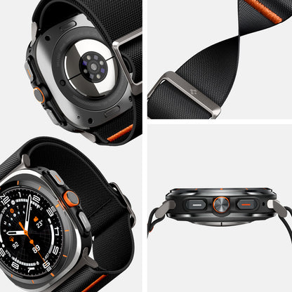 AMP08772 - Galaxy Watch Ultra (47mm) Lite Fit Band in Black showing detail.