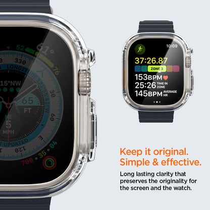 ACS05459 - Apple Watch Ultra (Apple Watch (49mm)) Case Ultra Hybrid in crystal clear long lasting clarity that preserves the originality for the screen and the watch. Keep it original simple and effective.