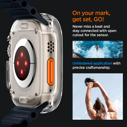 ACS05459 - Apple Watch Ultra (Apple Watch (49mm)) Case Ultra Hybrid in crystal clear never miss a beat and stay connected with open cutout for the sensor. unhindered application with precise craftsmanship.