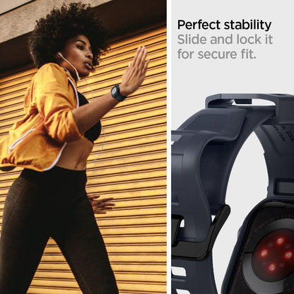 ACS00819 - Apple Watch Series (Apple Watch (45mm)) Case Rugged Armor Pro in charcoal gray perfect stability slide and lock it for secure fit.
