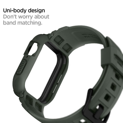 062CS26016 - Apple Watch Series (Apple Watch (45mm)) Case Rugged Armor Pro in military green uni-body design. Don't worry about band matching.