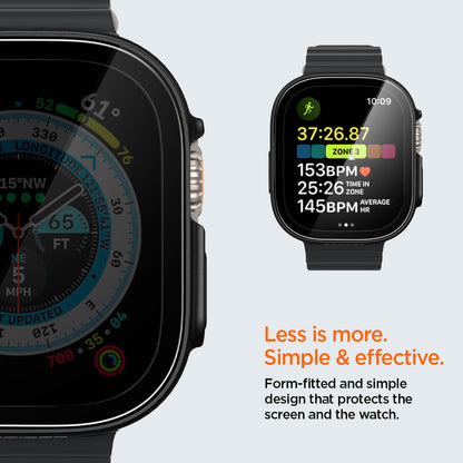 ACS05558 - Apple Watch Ultra (Apple Watch (49mm)) Case Thin Fit 360 in black form fitted and simple design that protects the screen and the watch.