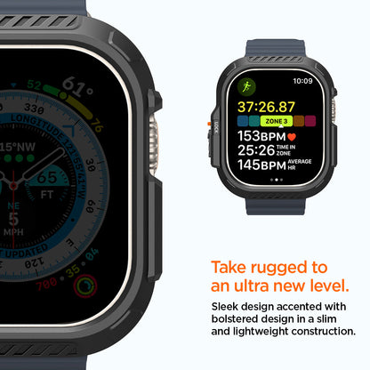 ACS06208 - Apple Watch (49mm) Showing front part. Take rugged to an unltra new level. Sleek design accented with bolstered design in a slim and lightweight construction.