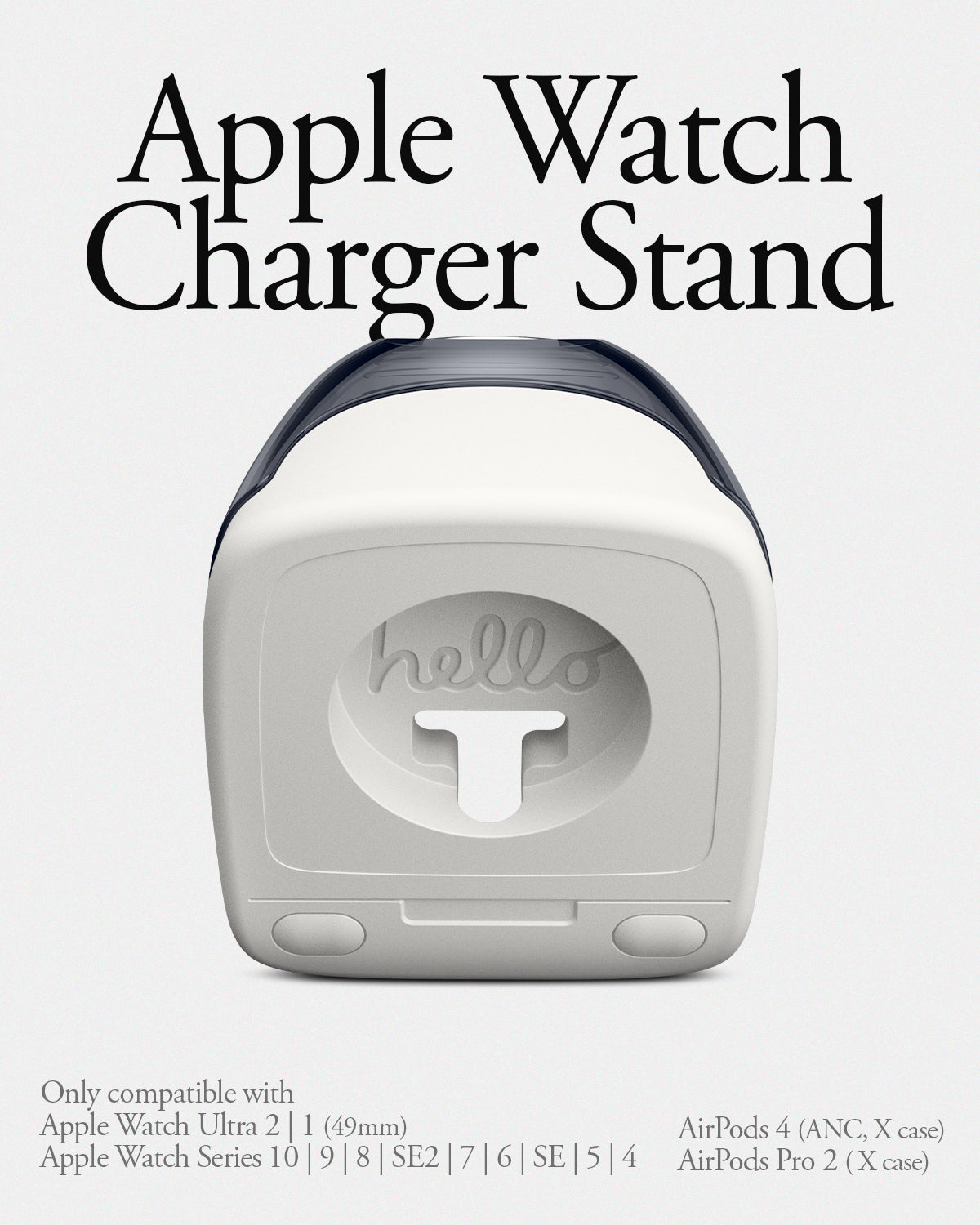 AMP09340 - Apple Watch Classic C1 Charger Stand in graphite apple watch charger stand. only compatible with apple watch ultra 2,1,0,9,8,7,6,5,4,se2,se