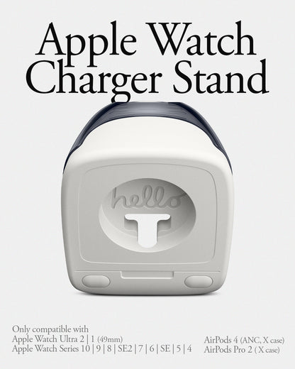 AMP09340 - Apple Watch Classic C1 Charger Stand in graphite apple watch charger stand. only compatible with apple watch ultra 2,1,0,9,8,7,6,5,4,se2,se