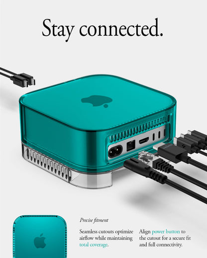 ACS09213 - Apple Mac Mini Stand | Classic C1 in Bondi Blue showing stay connected.