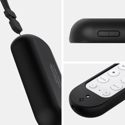 AMP02714 - Chromecast with Google TV Silicone Fit Voice Remote in black showing the different angles