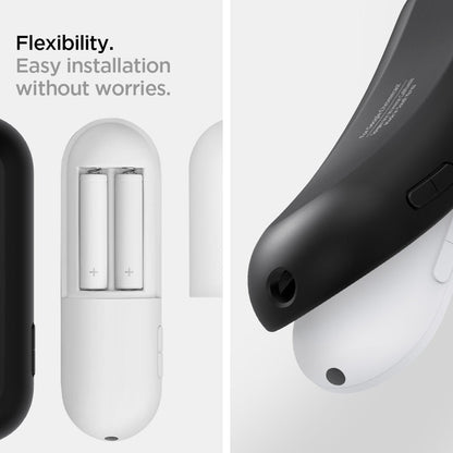 AMP02714 - Chromecast with Google TV Silicone Fit Voice Remote in black showing the flexibility. Easy installation without worries