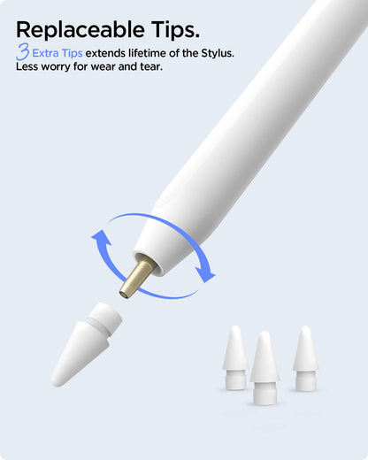 APP07858 - Apple Stylus Pen | DA12 White replaceable tips. 3 extra tips extends lifetime of the stylus less worry for wear and tear