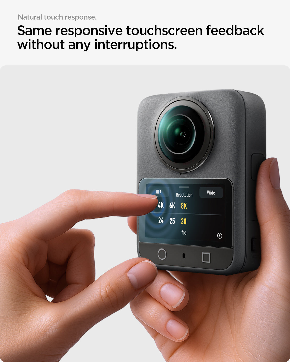 AGL10796 - DJI Osmo 360 Glas.tR SLIM showing natural touch response